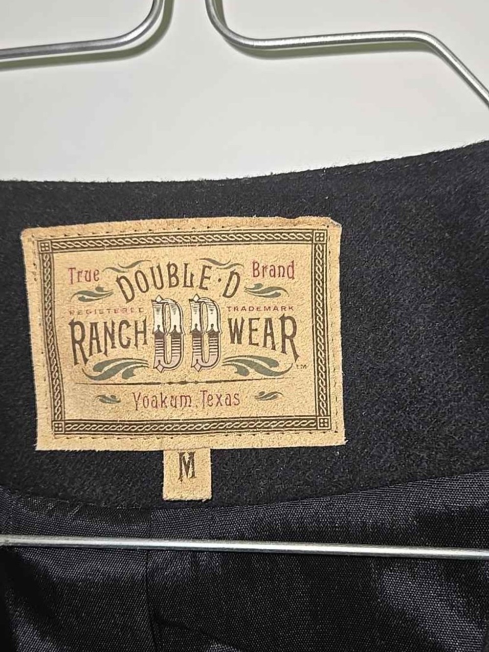 Double D Ranch Black Embroidered Wool Appliqué Western Crop Jacket Size M - Picture 4 of 4